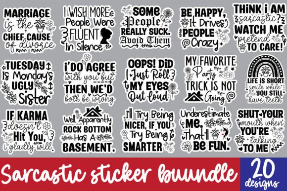 Download Sarcastic Sticker Bundle, Sarcastic SVG - Sarcastic svg Collection