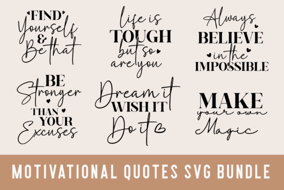 Download Motivational Quotes Svg Bundle, Png File - Motivational Collection