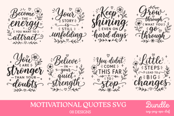 Download Motivational Quotes SVG Bundle - Motivational Collection