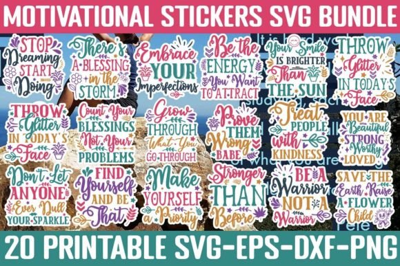 Download Motivational Stickers SVG Bundle - Motivational Collection