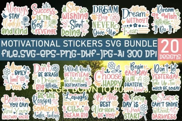 Download Motivational Stickers SVG Bundle - Motivational Collection