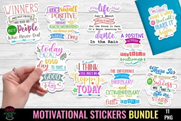 Download Motivational Positivity Stickers Bundle - Motivational Collection