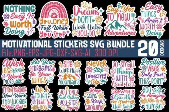 Download Motivational Stickers SVG Bundle - Motivational Collection