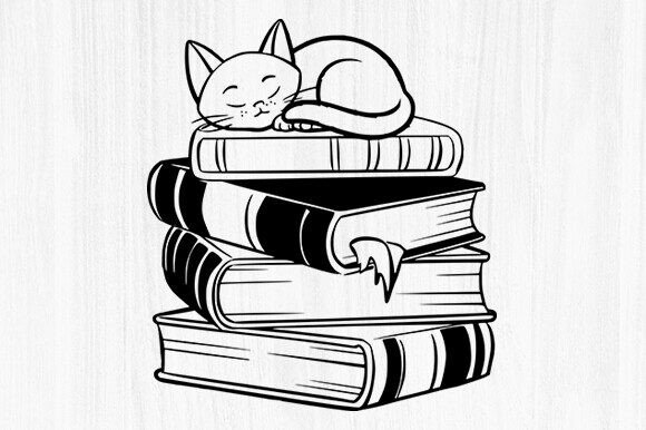Download Just One More Chapter SVG Cat with Book - Premium Resources