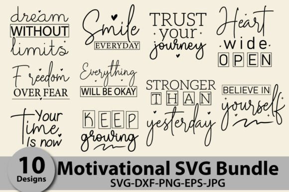 Download Motivational Quotes SVG Bundle - Motivational Collection